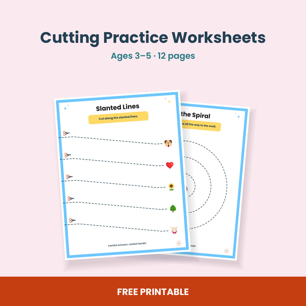 Cutting Practice Worksheets: two of its pages